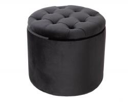 IV Interior Concept Taburete cu spatiu de depozitare Modern Barock 50cm, negru (A-40734 VC)