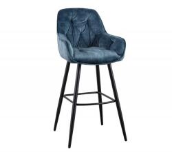 IV Interior Concept Set 2 scaune de bar Milano catifea albastru petrol (A-41961 VC)