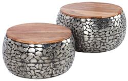 IV Interior Concept Set de 2 masute design unicat Stone Mosaic, argintiu A-41433 VC (A-41433 VC) Masa de cafea