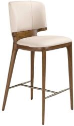 AC Atelier Scaun de bar din lemn si piele sintetica Cream (AC 4208)