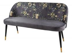 IV Interior Concept Bancheta moderna tapitata cu model floral Boutique gri (A-41707 VC)