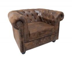 IV Interior Concept Fotoliu clasic stil englezesc Chesterfield maro antic (A-17383 VC)