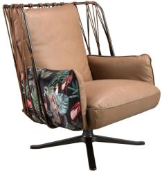 AC Atelier Fotoliu pivotant design LUX, Piele naturala, Tesatura Tropicala 5168 (AC 5168)