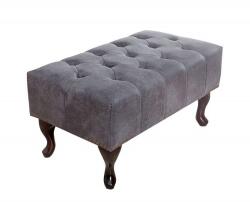 IV Interior Concept Taburet/ Suport picioare clasic stil englezesc Chesterfield gri antic (A-37474 VC)