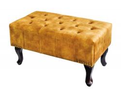 IV Interior Concept Suport picioare clasic stil englezesc Chesterfield, catifea galben mustar (A-41445 VC)