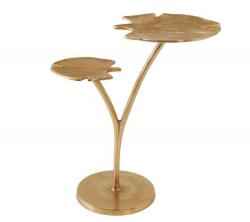 IV Interior Concept Masuta auxiliara cu aspect deosebit Ginkgo Leafs 56cm, auriu (A-41787 VC) Masa de cafea