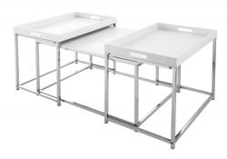 IV Interior Concept Set de 3 masute design industrial Elements alb (A-41355 VC) Masa de cafea