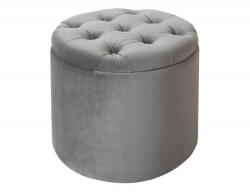 IV Interior Concept Taburete cu spatiu de depozitare Modern Barock 50cm, gri argintiu (A-40735 VC)