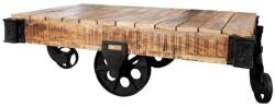 IV Interior Concept Masuta industrial style din lemn cu roti din metal Railway A-36788 VC (A-36788 VC) Masa de cafea