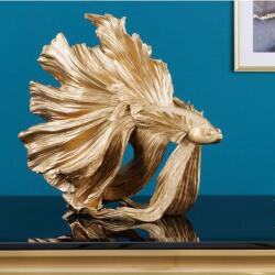 IV Interior Concept Statueta decorativa extravaganta Fisch Crowntail 35cm, auriu (A-43172 VC)