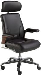 AC Atelier Scaun de birou modern piele sintetica si furnir de nuc Black (AC 4212)