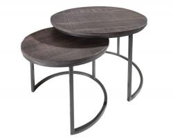 IV Interior Concept Set de 2 masute design industrial Elements Mango gri (A-39657 VC) Masa de cafea