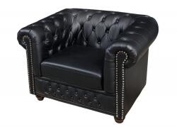 IV Interior Concept Fotoliu clasic stil englezesc Chesterfield, negru antic (A-41448 VC)