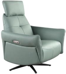 AC Atelier Fotoliu pivotant, functie relax, tapitat cu piele verde turcoaz George (AC 5174)