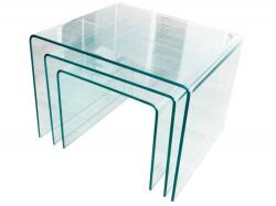 IV Interior Concept Set de 3 masute din sticla design modern Fantome (A-22864 VC) Masa de cafea
