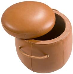 AC Atelier Taburete cu spatiu de depozitare LUX design italian Cowhide camel (AC 5172)