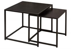 IV Interior Concept Set de 2 masute design industrial Slim Line 50cm, negru (A-42011 VC) Masa de cafea