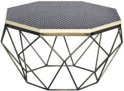 IV Interior Concept Masuta de cafea rotunda, Mozaic incrustat, Alb-Negru, DIAMOND BONE INLAY 70cm (A-45215 VC) Masa de cafea