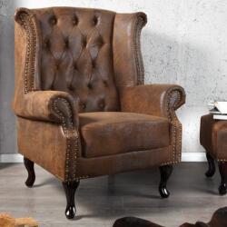 IV Interior Concept Fotoliu clasic stil englezesc Chesterfield maro antic (A-19448 VC)