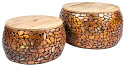 IV Interior Concept Set de 2 masute design unicat Stone Mosaic, cupru A-41432 VC (A-41432 VC) Masa de cafea
