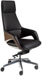 AC Atelier Scaun de birou modern piele sintetica si furnir de nuc Black (AC 4210)