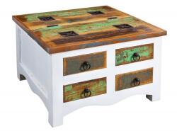 IV Interior Concept Masuta design vintage, Shabby Chic Jakarta 70cm, white wash (A-42149 VC) Masa de cafea
