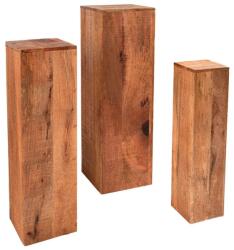 IV Interior Concept Set de 3 coloane decorative Makassar Mango (A-40181 VC) Masa de cafea