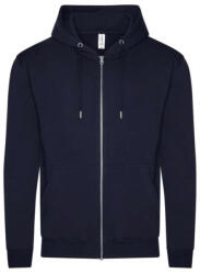 Just Hoods Uniszex organikus kapucnis cipzáras pulóver AWJH250, New French Navy-L (awjh250nfrnv-l)