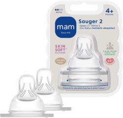 MAM Tetina pentru biberoane MAM, marimea 2, set 2 bucati, silicon SkinSoft, 4 luni (66411300)