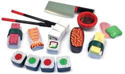 Melissa & Doug Set de joaca sushi din lemn Melissa Doug, 24 piese, cu efecte sonore (12608) Bucatarie copii