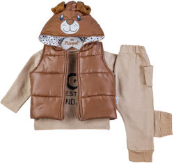Max 3 részes baba- és gyerekruha szett mellénnyel - Kutyus Méret: 86 (12-18hó)