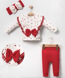 Mini Cayzen 3 részes babaruha szett - szivecskés Méret: 80 (9-12hó)