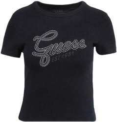 GUESS T-Shirt Ss Cn Guess Studs Script W6RI22KA0H1 jblk jet black a996 (W6RI22KA0H1 jblk jet black a996)