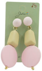 Flippy Cercei Dama de Primavara, Jolie, Model Forme Geometrice, Eleganti si Moderni, 7 x 2 cm per unitate, Galben Roz (TEO-114609)