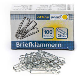  Кламери никелирани 26 mm Office Point 100 бр (1903004-1402610-00)