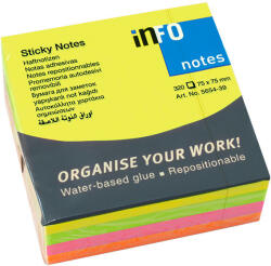 Самоз лист Info Notes Неон 75х75mm 320 л (1901020-58-5654-39)