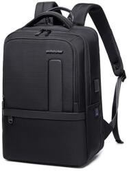 Artic Hunter aszimmetrikus műbőr betétes, bővíthető fekete laptoptartós üzleti hátizsák 15, 6"AH-B00490