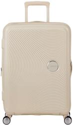 Samsonite SOUNDBOX bővíthető négykerekű bézs színű közepes bőrönd 88473-A936