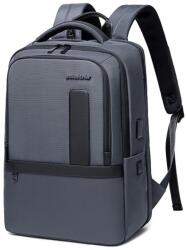 Artic Hunter aszimmetrikus műbőr betétes, bővíthető szürke laptoptartós üzleti hátizsák 15, 6"AH-B00490