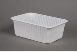  Varia cutie de depozitare alimente, plastic, pătrată, pentru microunde, 1 l, 50 buc, alb 1020030150