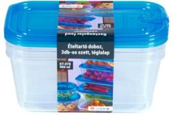 TOO Set de 3 cutii dreptunghiulare de depozitare a alimentelor de 960 ml KT-078