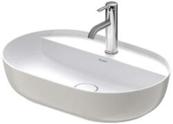 Duravit Luv - Mosdópult, 600x400 mm, túlfolyó nélkül, csapfurattal, WonderGliss, fehér/matt szürke 03806023001 (03806023001)