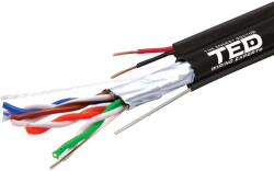 TED Electric Cablu FTP cat. 5e Cupru + Sufa + 2 fire x 0, 75 mm CCA multifilare de alimentare rola 305ml TED Wire Expert TED002600 BBB (A0115385) - bricolaj