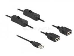 Delock USB A-típusú kábel apa 2 db. USB A-típusú anya kapcsolóval ellátott, 1 m (DL86803) (DL86803)