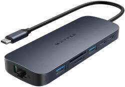 HYPER Hub USB-C Hyper HyperDrive Next HD4006GL, 11 Porturi, 2x HDMI 4K 60Hz, Gigabit Ethernet, USB 10Gbps, Card Reader, PD 140W (HD4006GL)