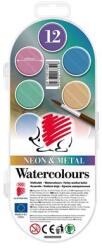 ICO Vízfesték, 12 darabos, 30 mm, ICO „Süni, neon és metál színek (TICSUF30NM)