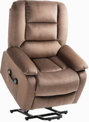  HOMCOM Emelőfotel masszázsfunkcióval Műbársony, Barna