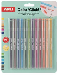 APLI Utántöltő színes töltőceruza készlethez, APLI Color Click, 24 db, 12 szín (LCA20547D) (20548)