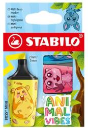 STABILO Szövegkiemelő készlet, 2-5 mm, STABILO „Boss Mini Animal Vibes, 3 különböző szín (TST70373)