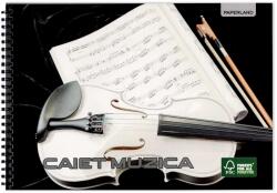 PAPERLAND Caiet muzica A4 cu spira Paperland, 36 file, 80g/mp, orizontal (landscape), coperta carton (PP-24000170)